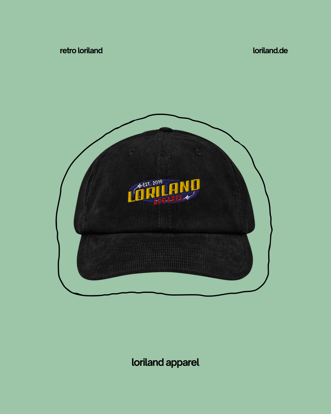 Cord Cap, Retro Loriland Apparel Logo