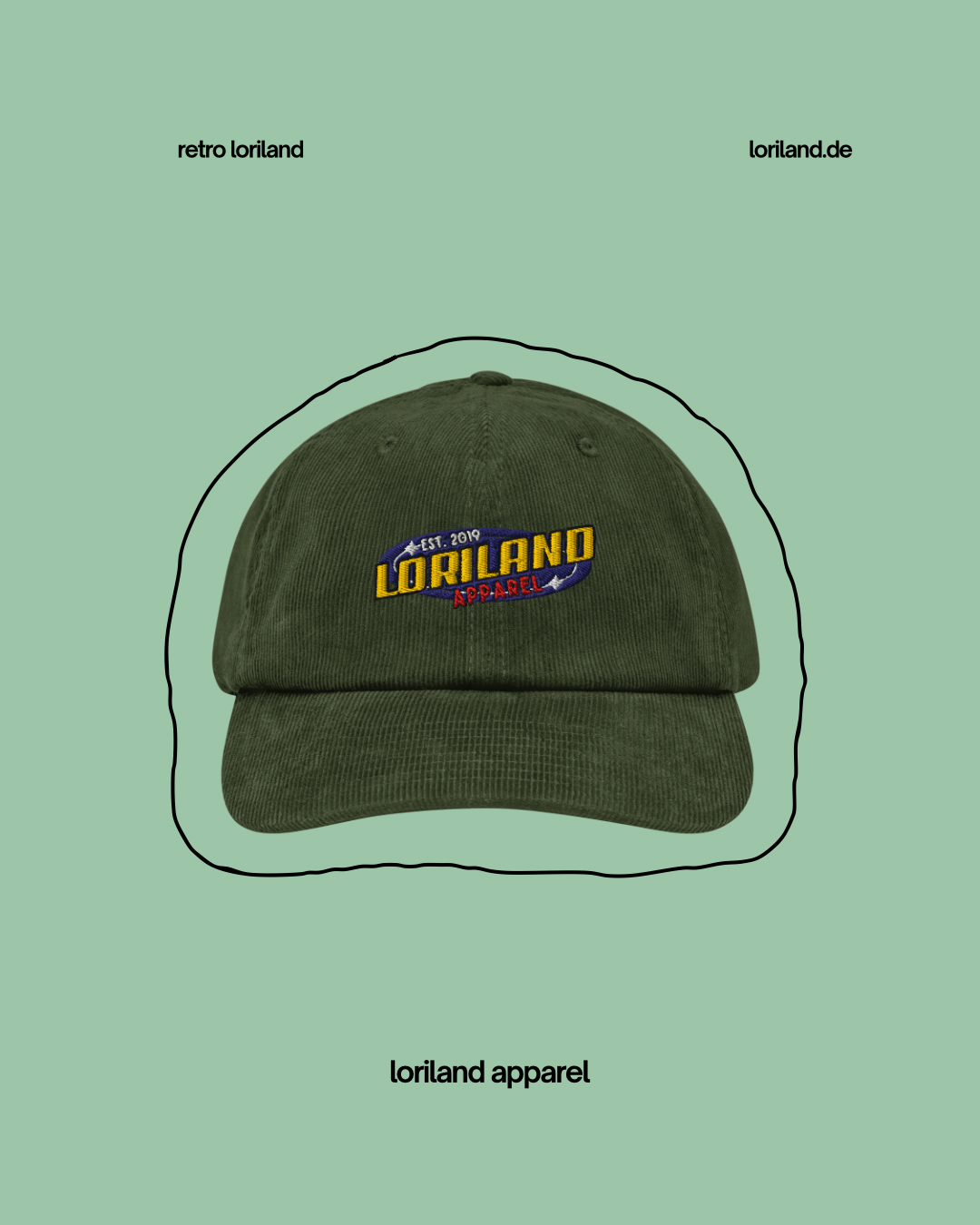 Cord Cap, Retro Loriland Apparel Logo