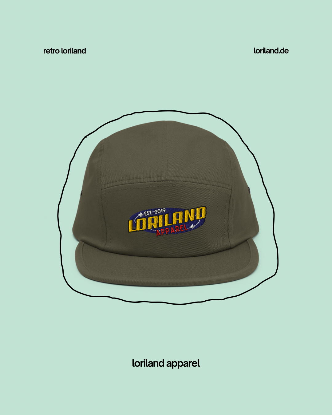 Five-Panel-Cap, Retro Loriland Apparel Logo
