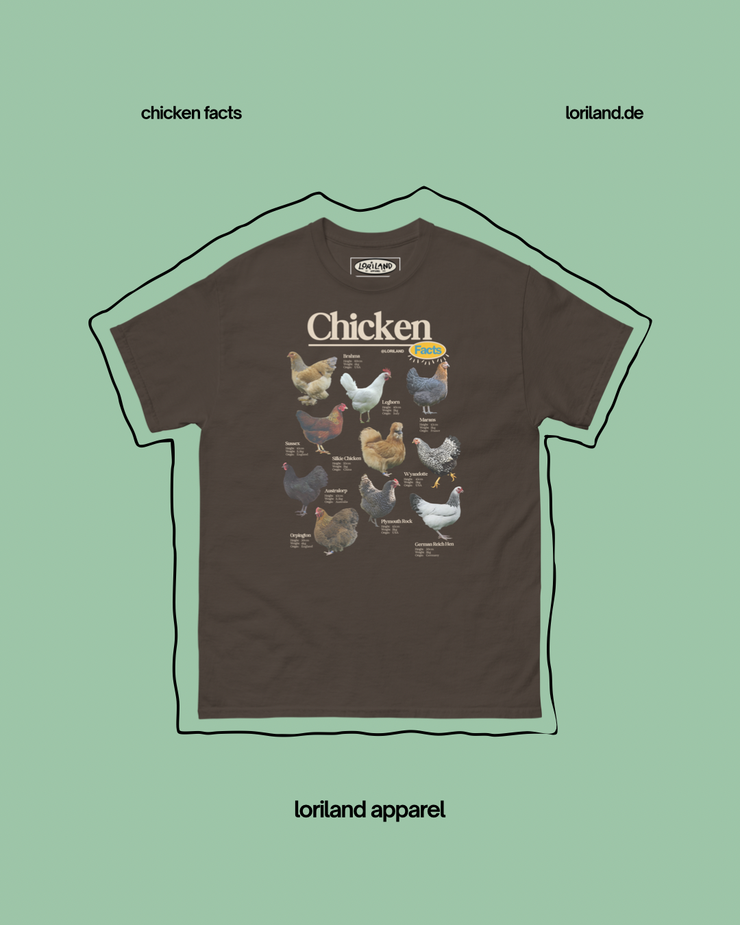 Chicken Facts Shirt / Unisex T-Shirt mit Retro Aufdruck / Loriland Apparel