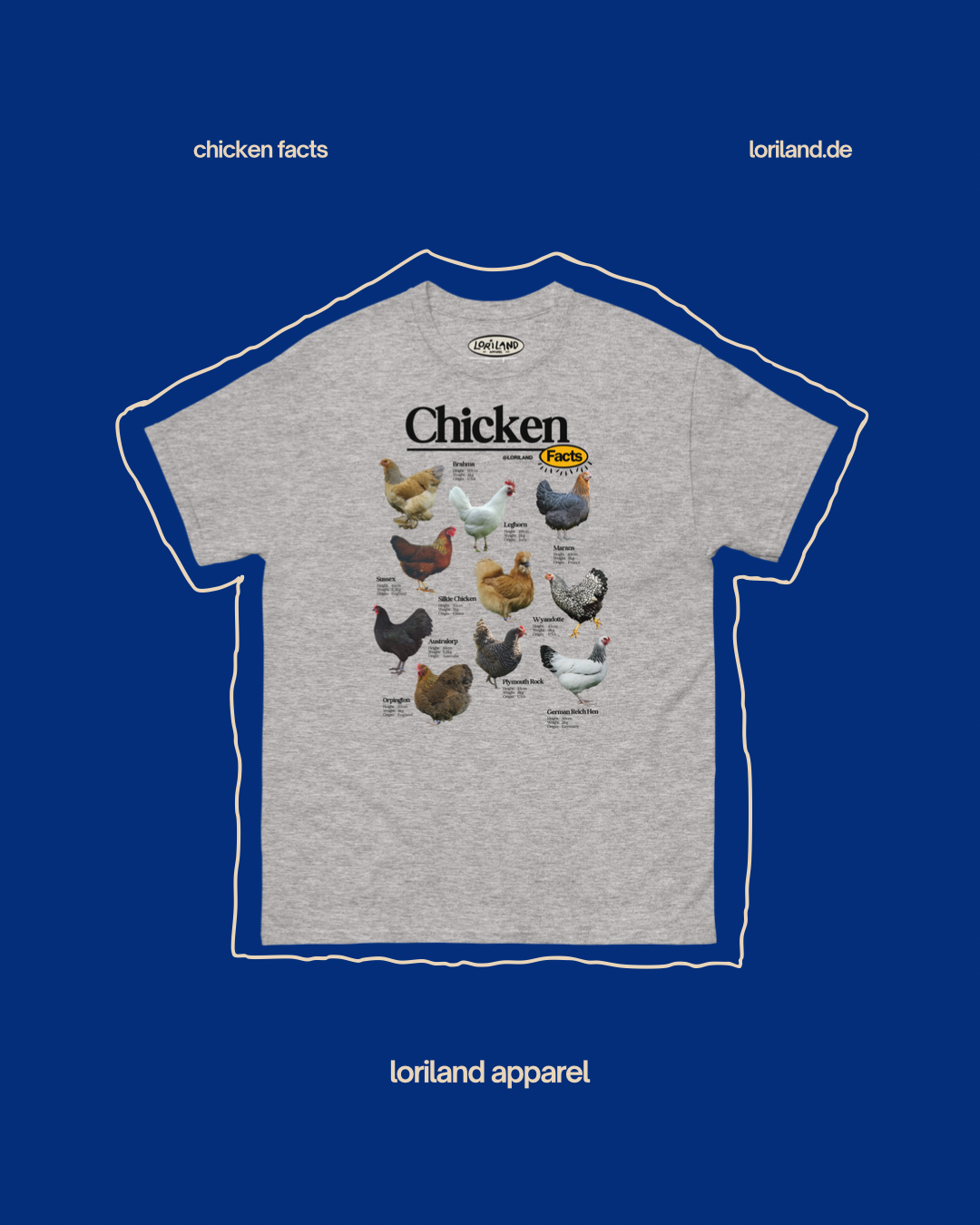 Chicken Facts Shirt / Unisex T-Shirt mit Retro Aufdruck / Loriland Apparel