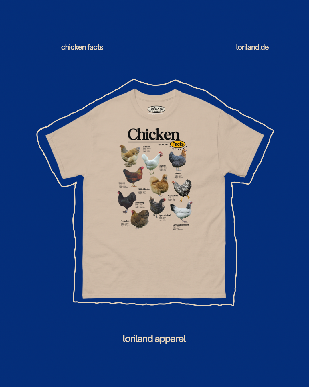 Chicken Facts Shirt / Unisex T-Shirt mit Retro Aufdruck / Loriland Apparel