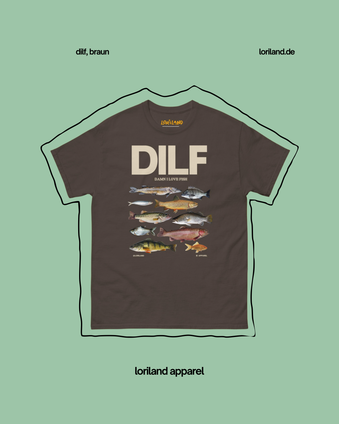 Unisex T-Shirt mit Retro Aufdruck, Dilf