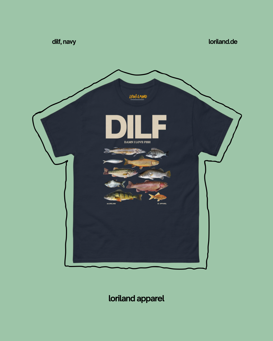 Unisex T-Shirt mit Retro Aufdruck, Dilf