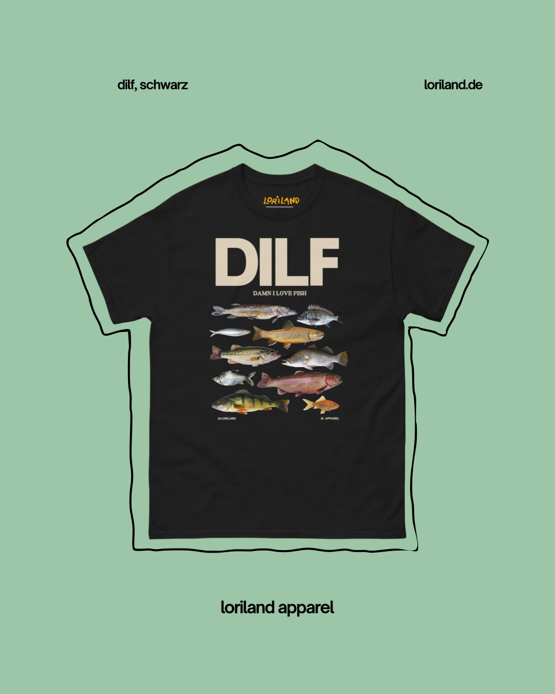 Unisex T-Shirt mit Retro Aufdruck, Dilf