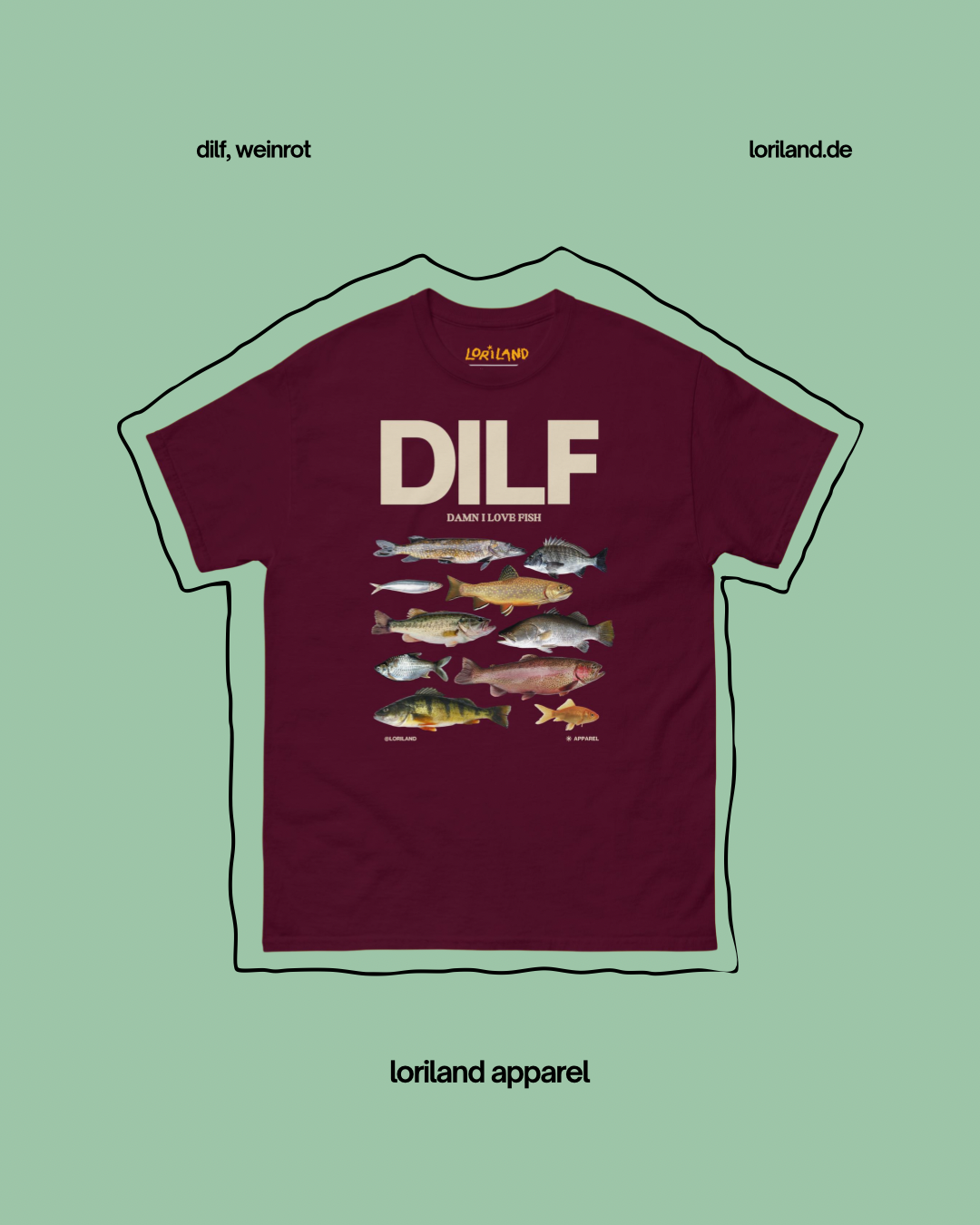 Unisex T-Shirt mit Retro Aufdruck, Dilf