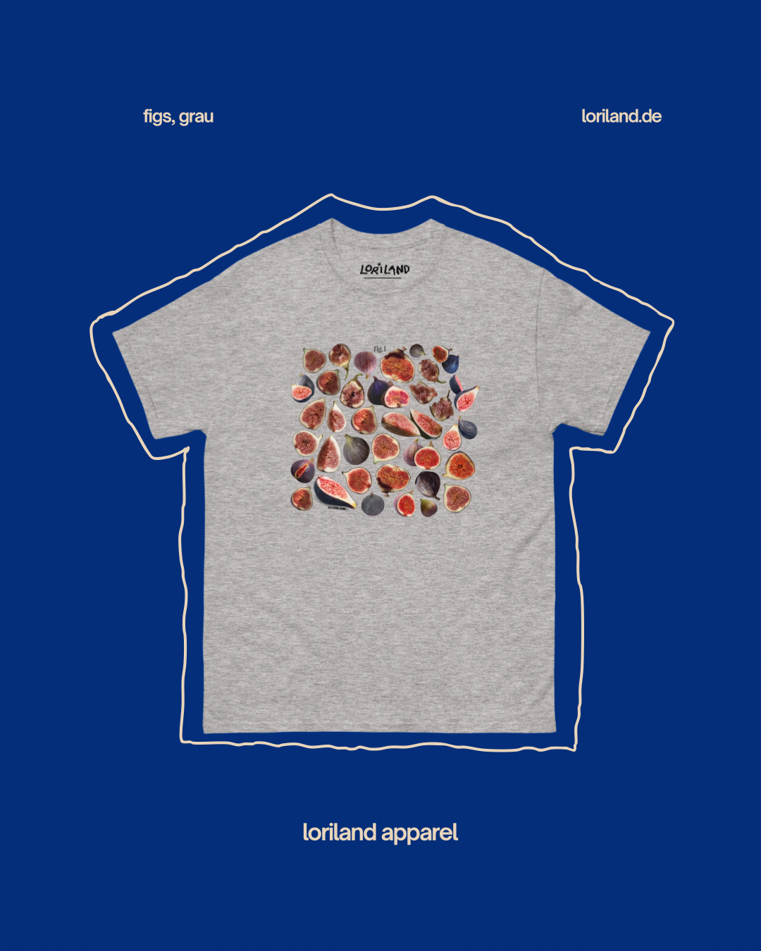 Unisex T-Shirt mit Retro Aufdruck, Feigen