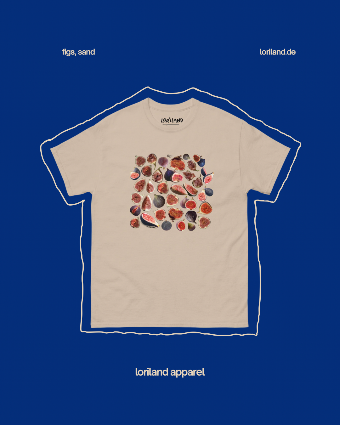 Unisex T-Shirt mit Retro Aufdruck, Feigen