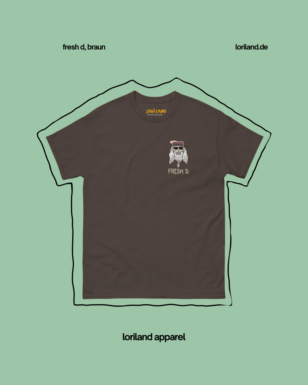 Unisex T-Shirt mit Retro Aufdruck, Fresh D