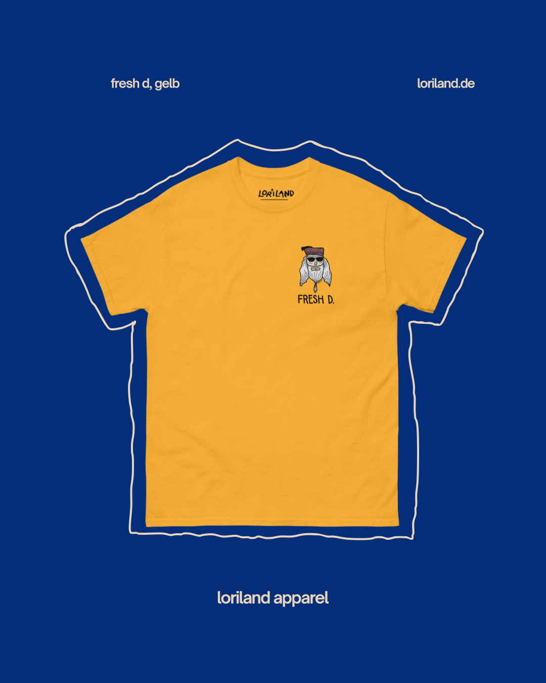 Unisex T-Shirt mit Retro Aufdruck, Fresh D
