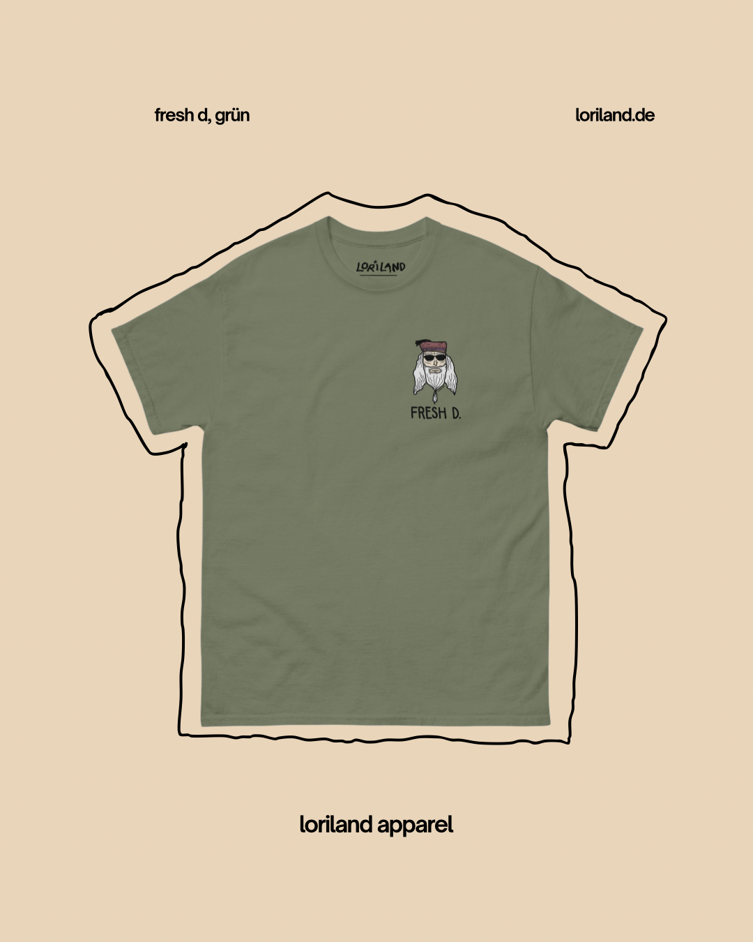 Unisex T-Shirt mit Retro Aufdruck, Fresh D