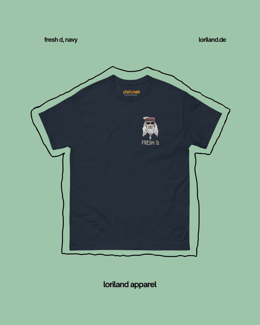 Unisex T-Shirt mit Retro Aufdruck, Fresh D