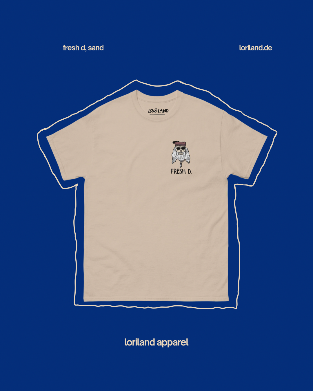 Unisex T-Shirt mit Retro Aufdruck, Fresh D