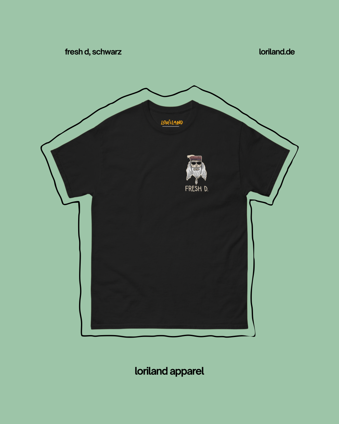 Unisex T-Shirt mit Retro Aufdruck, Fresh D