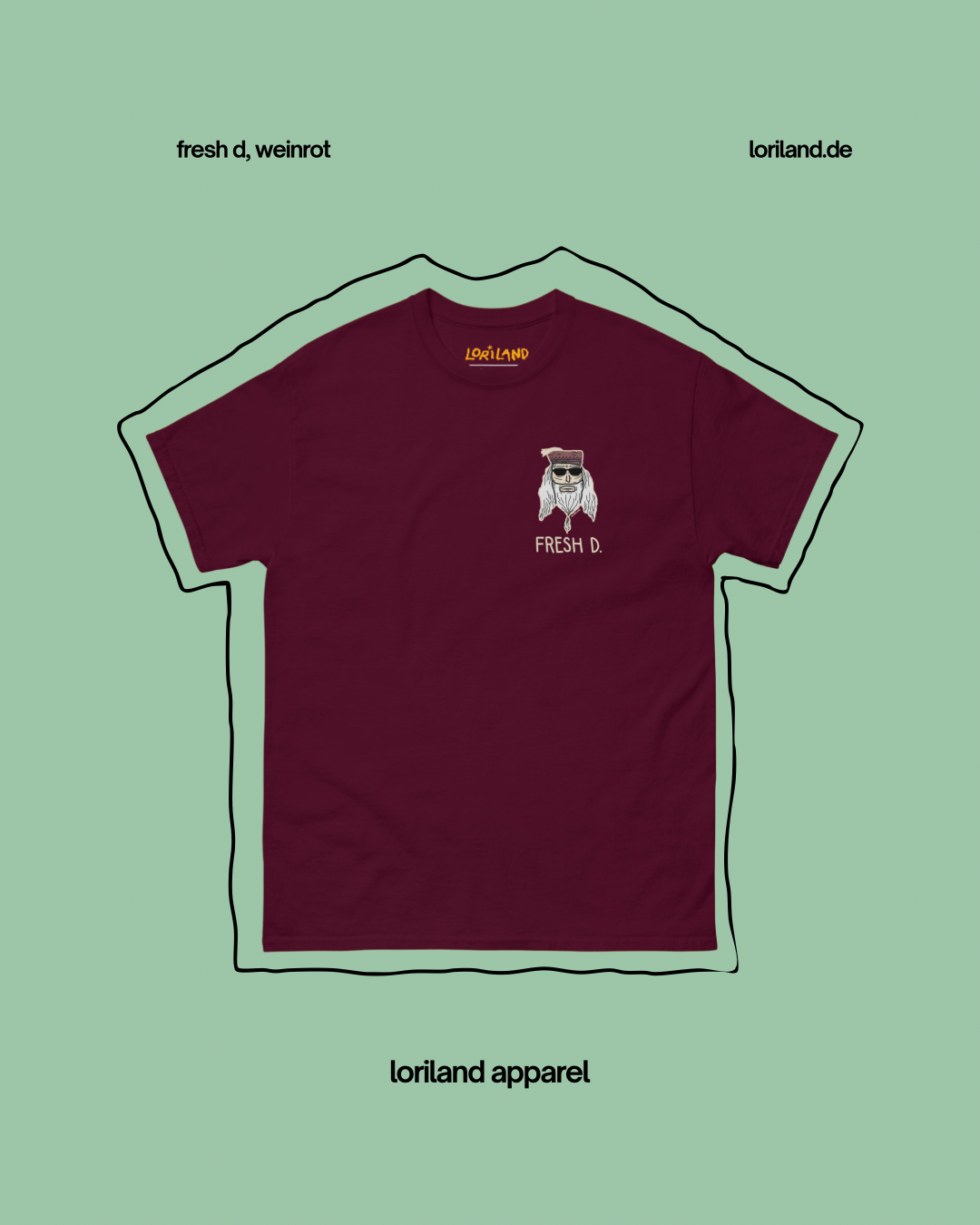 Unisex T-Shirt mit Retro Aufdruck, Fresh D