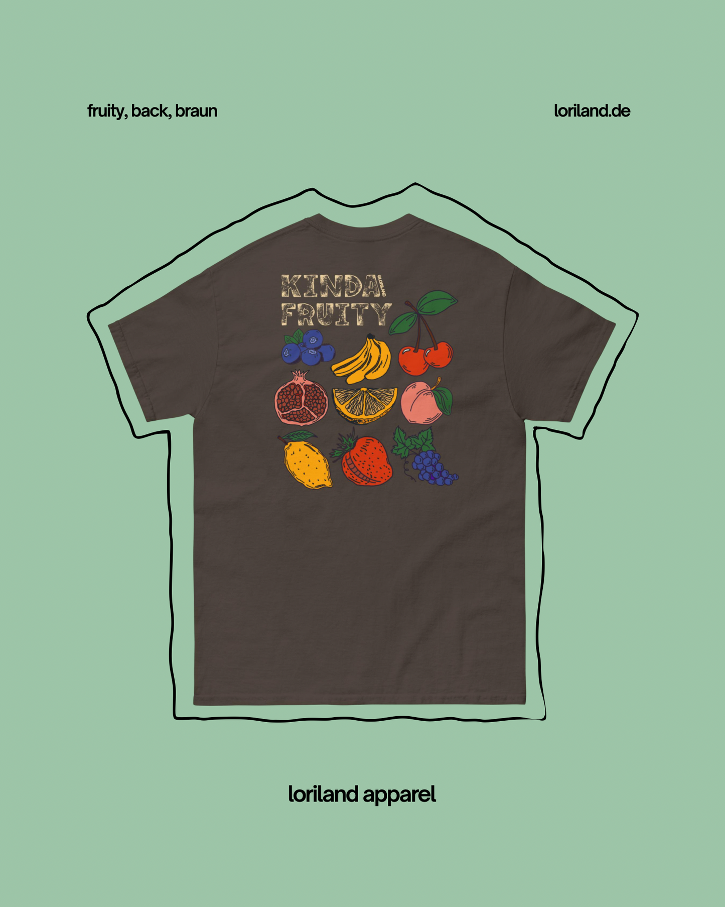 Unisex T-Shirt mit Retro Aufdruck, Kinda Fruity