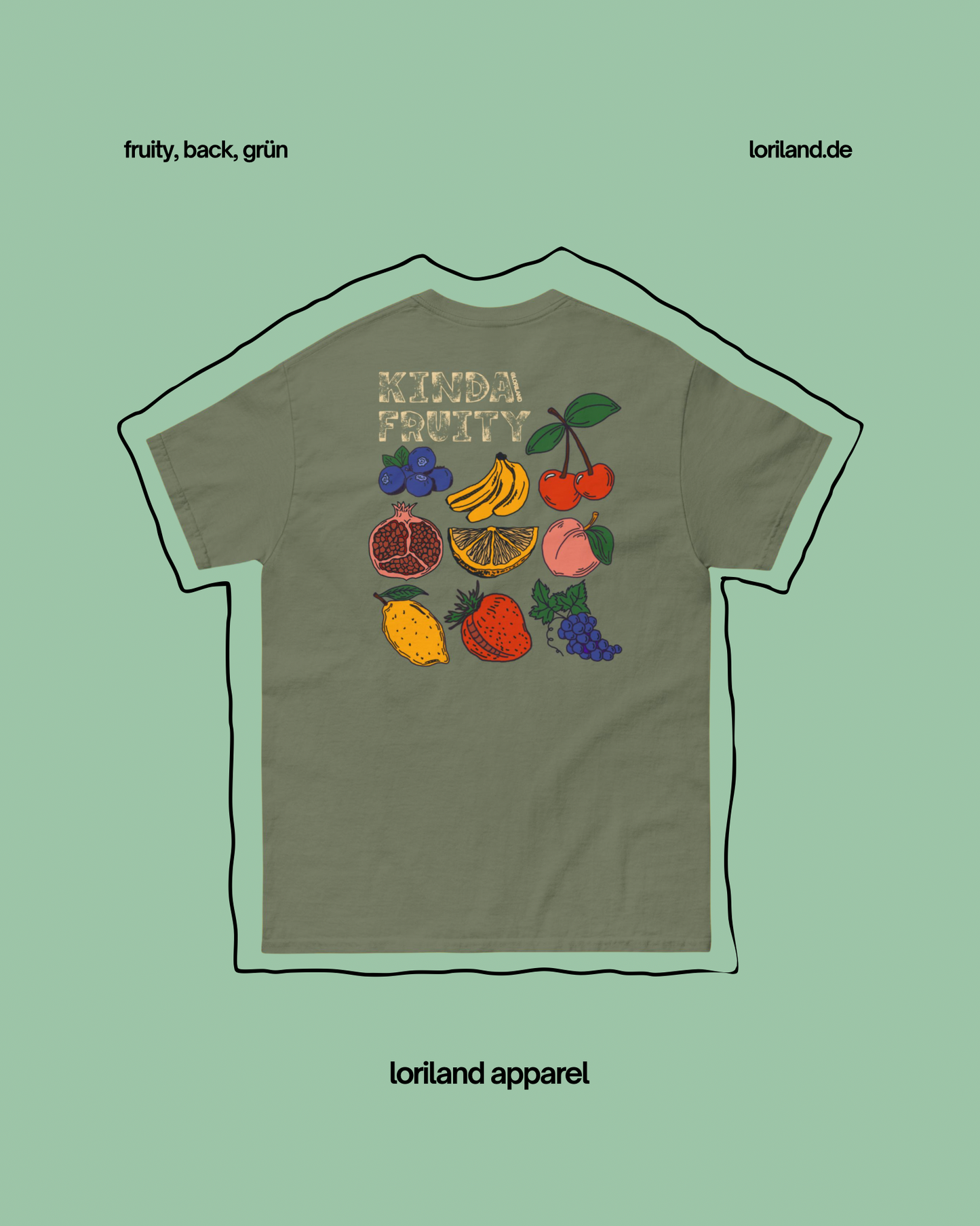Unisex T-Shirt mit Retro Aufdruck, Kinda Fruity