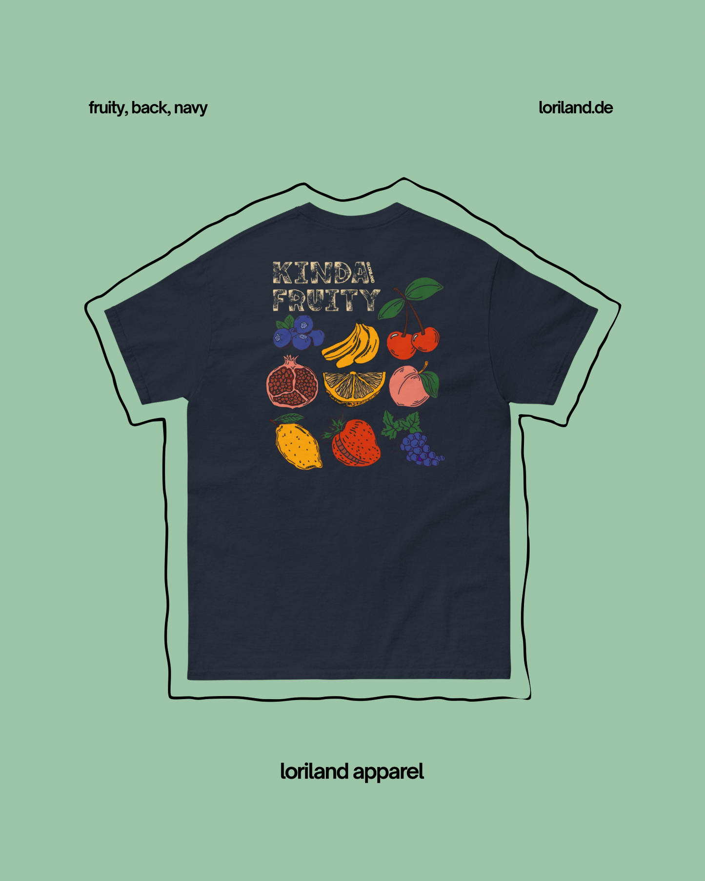 Unisex T-Shirt mit Retro Aufdruck, Kinda Fruity