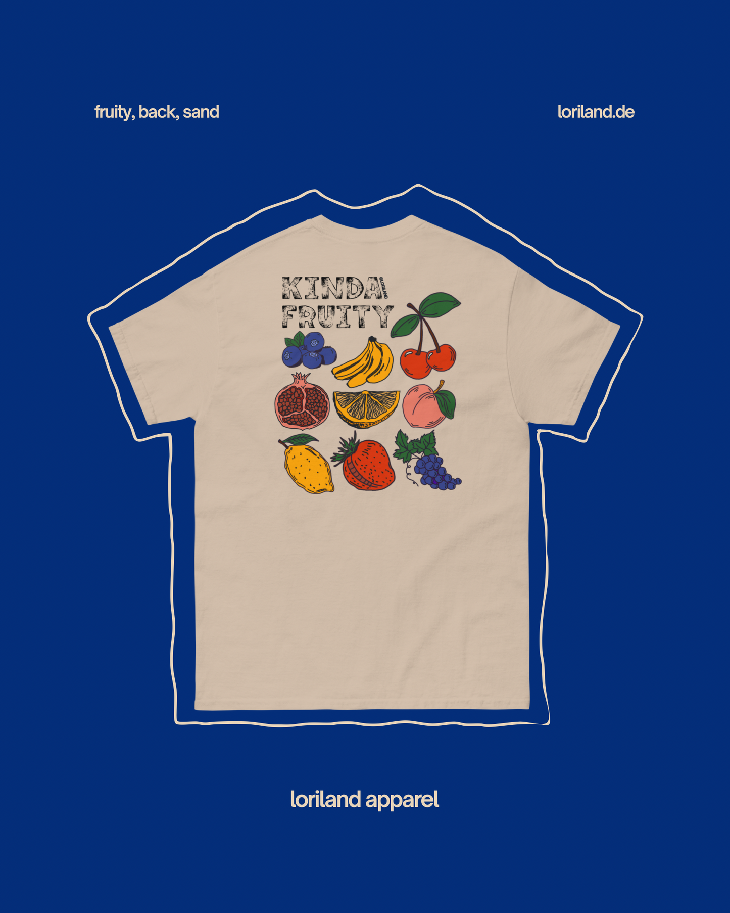 Unisex T-Shirt mit Retro Aufdruck, Kinda Fruity