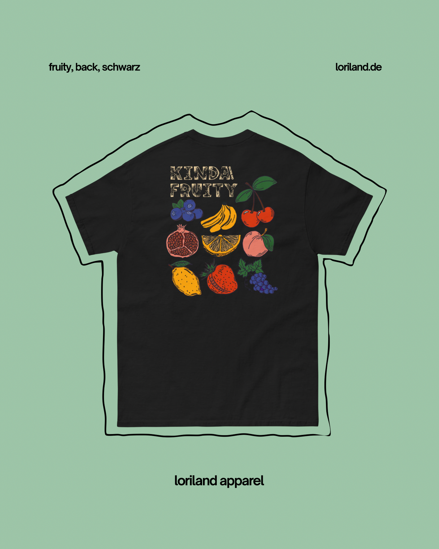 Unisex T-Shirt mit Retro Aufdruck, Kinda Fruity