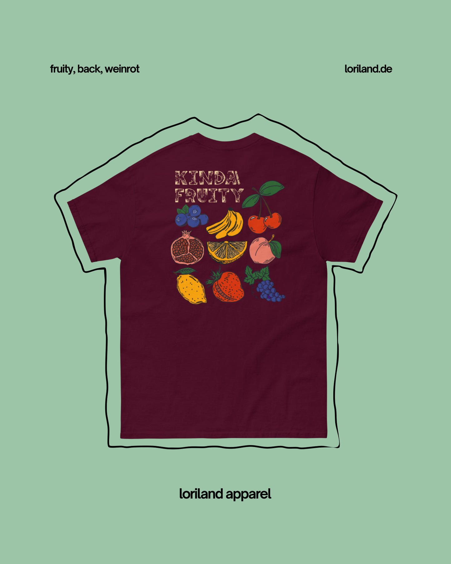 Unisex T-Shirt mit Retro Aufdruck, Kinda Fruity