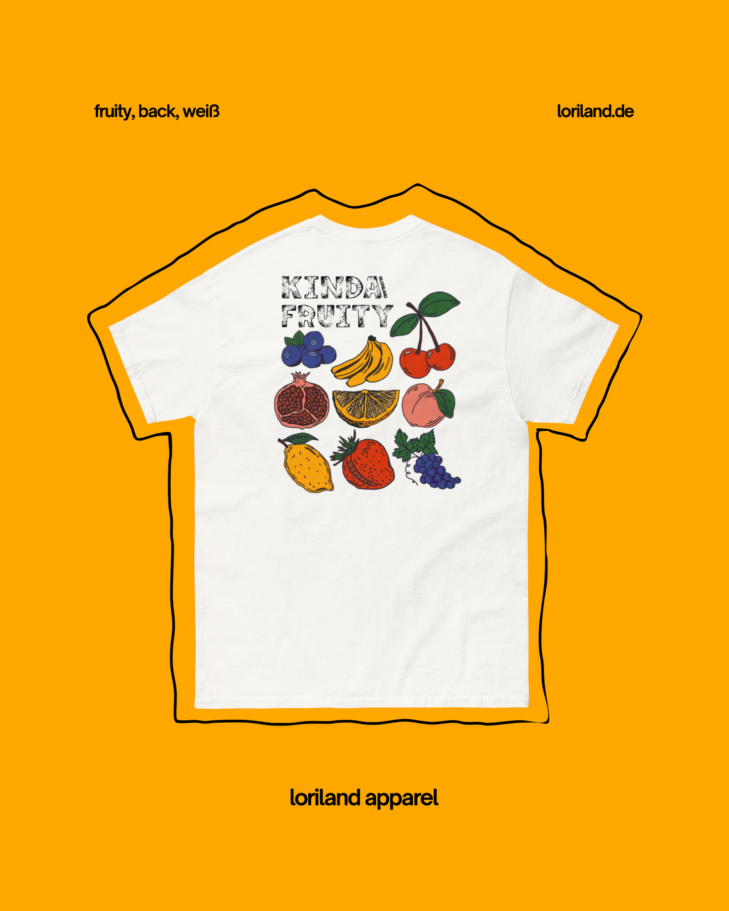 Unisex T-Shirt mit Retro Aufdruck, Kinda Fruity
