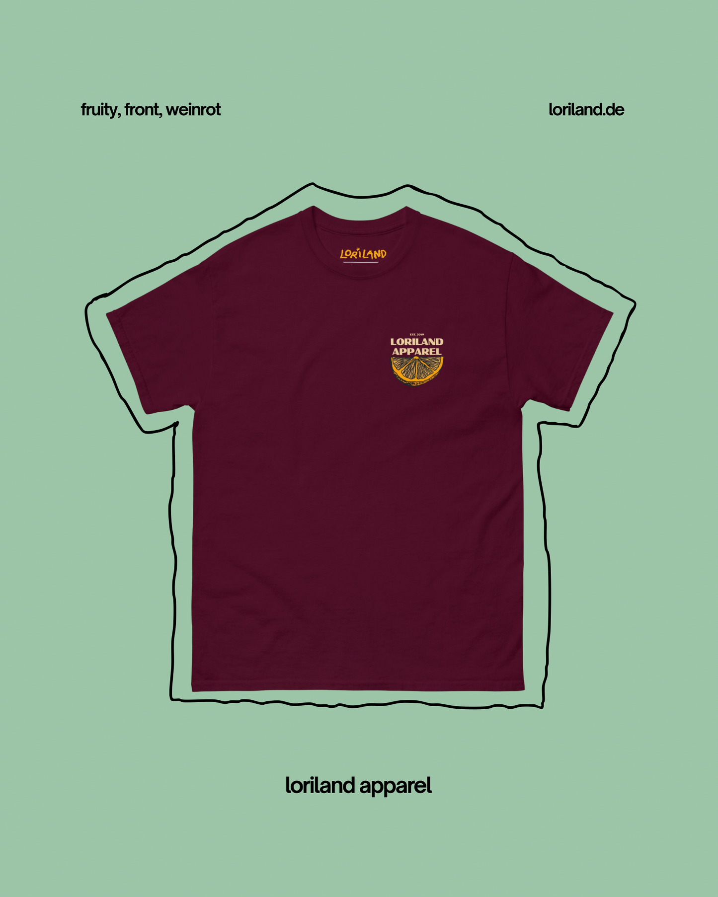Unisex T-Shirt mit Retro Aufdruck, Kinda Fruity