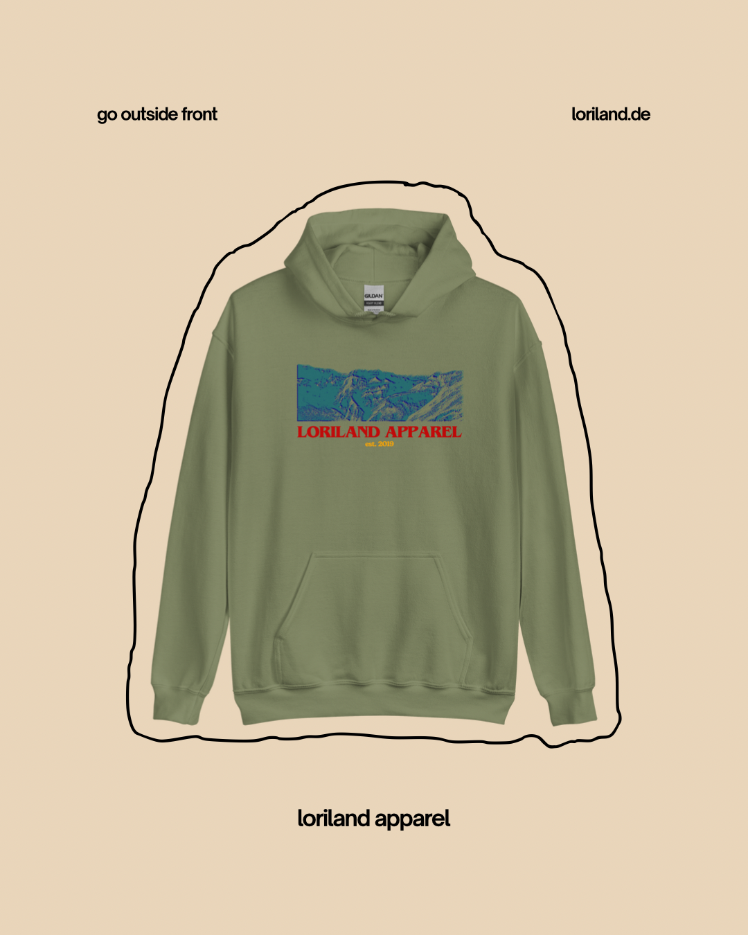 Unisex-Hoodie, Go Outside, Loriland Apparel