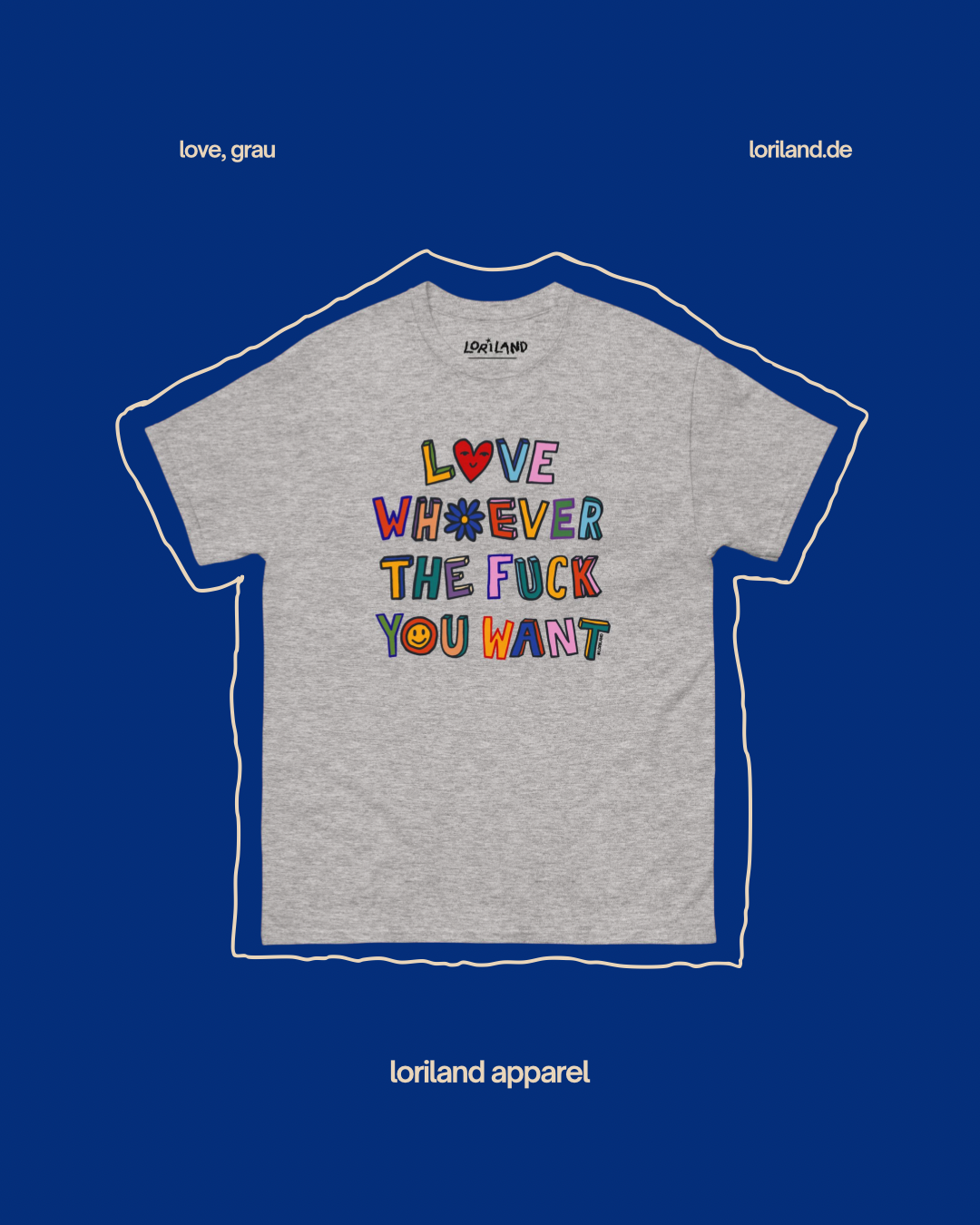 Unisex T-Shirt mit Retro Aufdruck, Love Whoever You Want