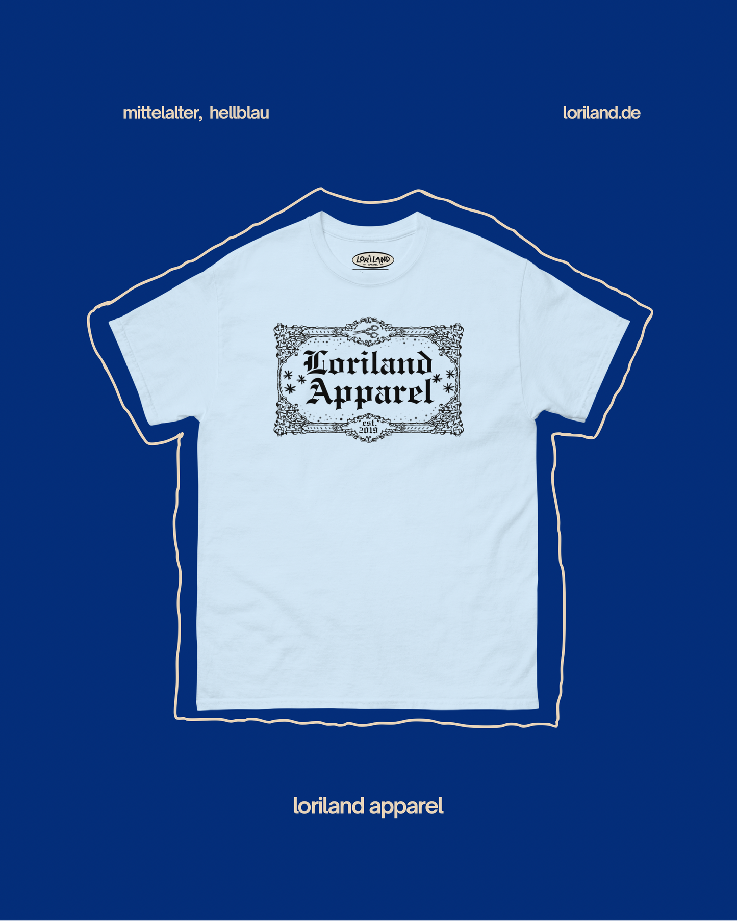 Unisex T-Shirt mit Retro Aufdruck, Mittelalter Loriland