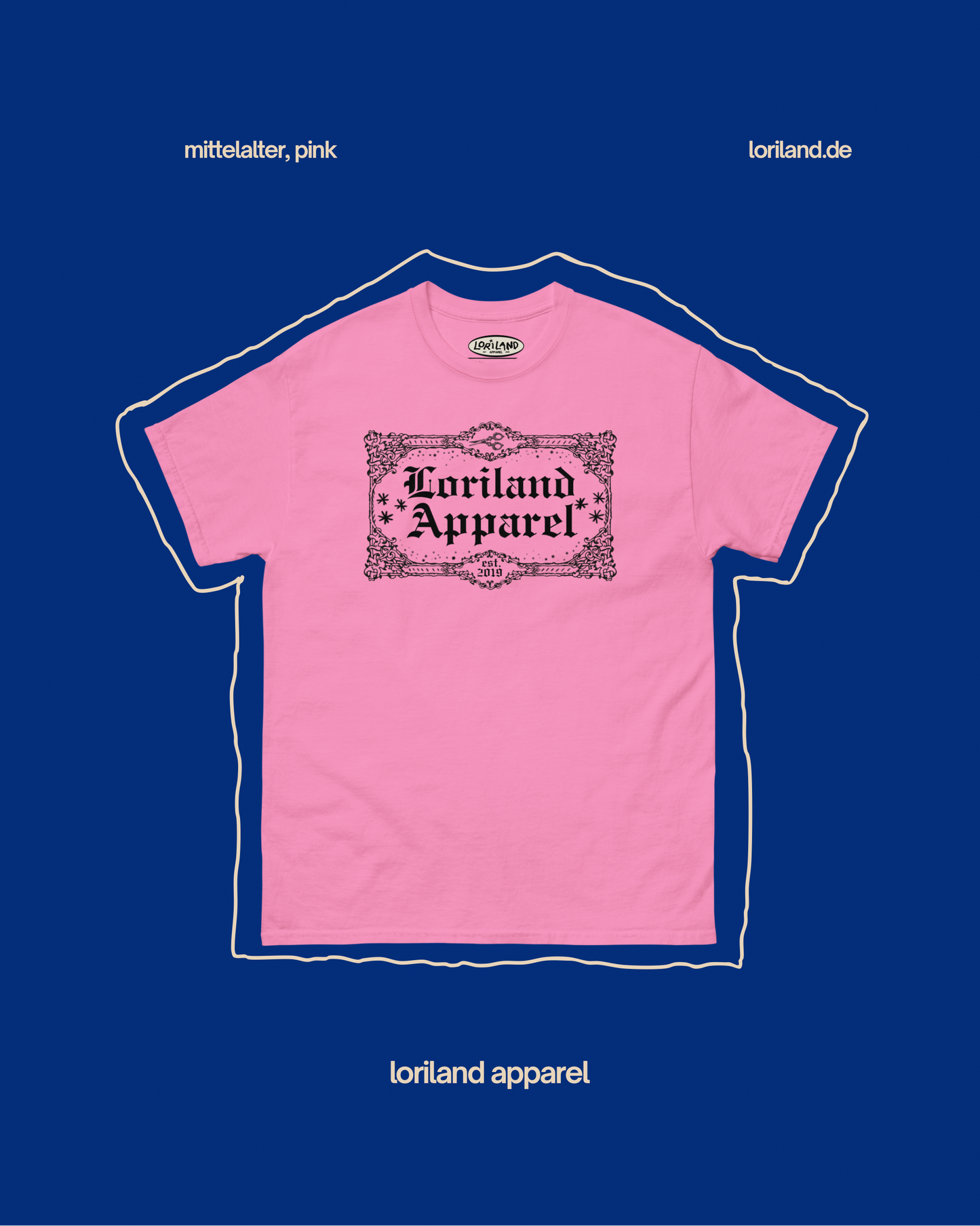 Unisex T-Shirt mit Retro Aufdruck, Mittelalter Loriland