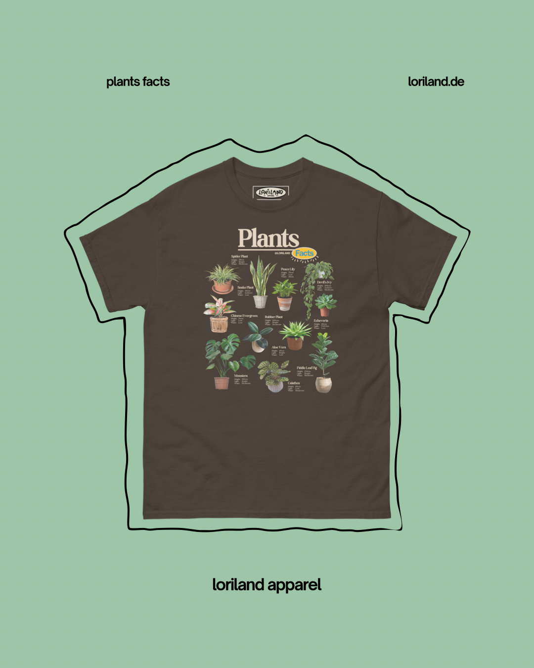 Plants Facts / Unisex T-Shirt mit Retro Aufdruck / Loriland Apparel