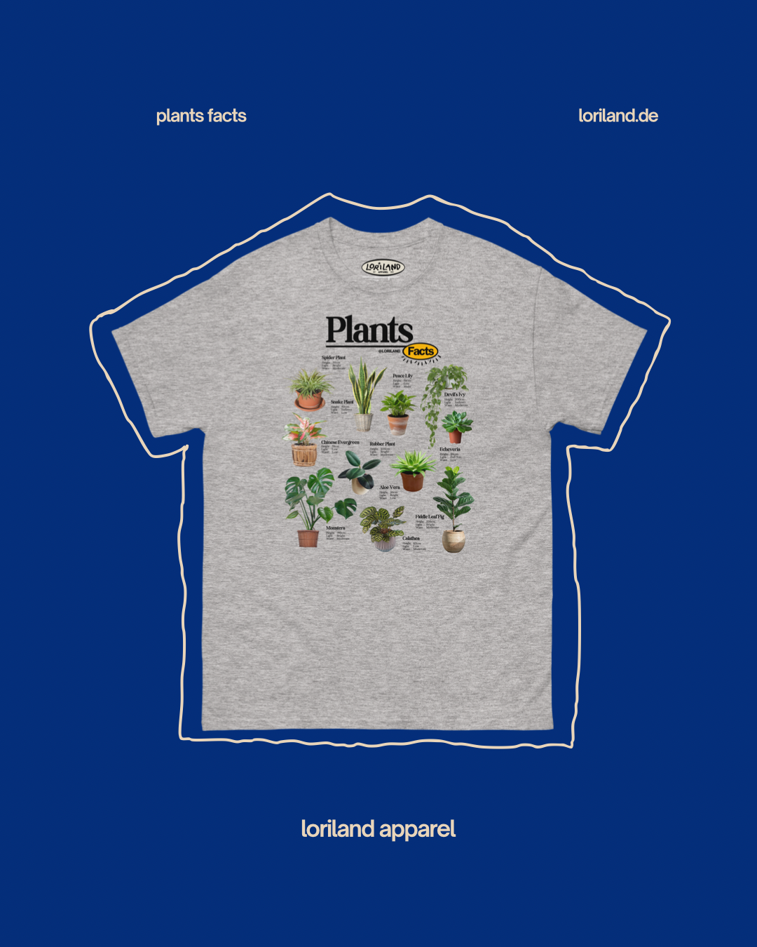 Plants Facts / Unisex T-Shirt mit Retro Aufdruck / Loriland Apparel