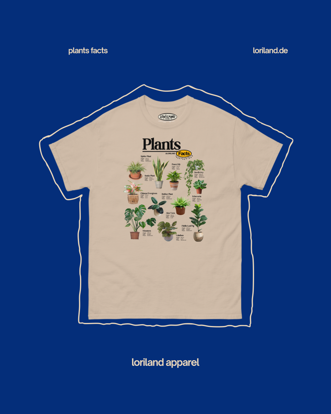 Plants Facts / Unisex T-Shirt mit Retro Aufdruck / Loriland Apparel