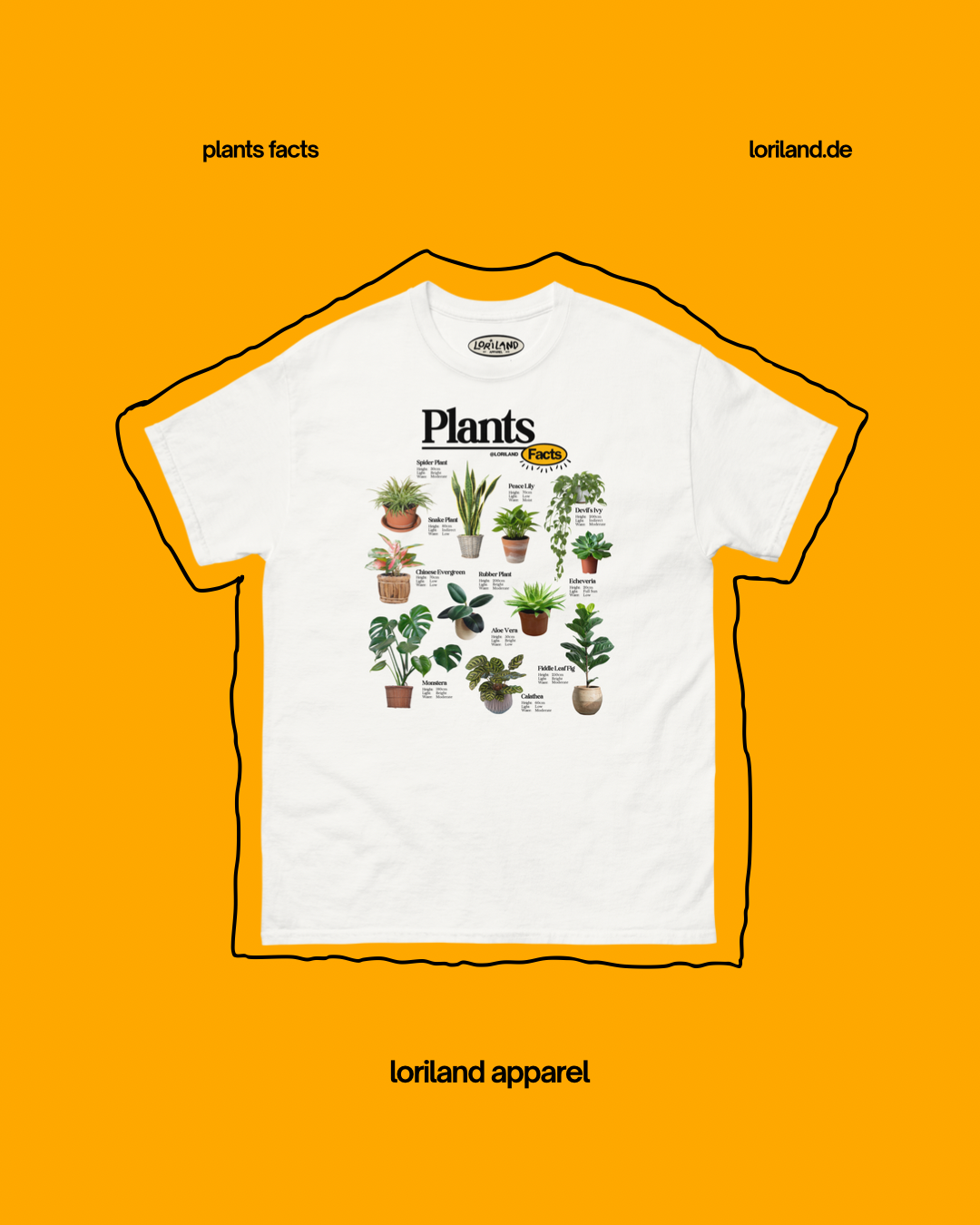 Plants Facts / Unisex T-Shirt mit Retro Aufdruck / Loriland Apparel