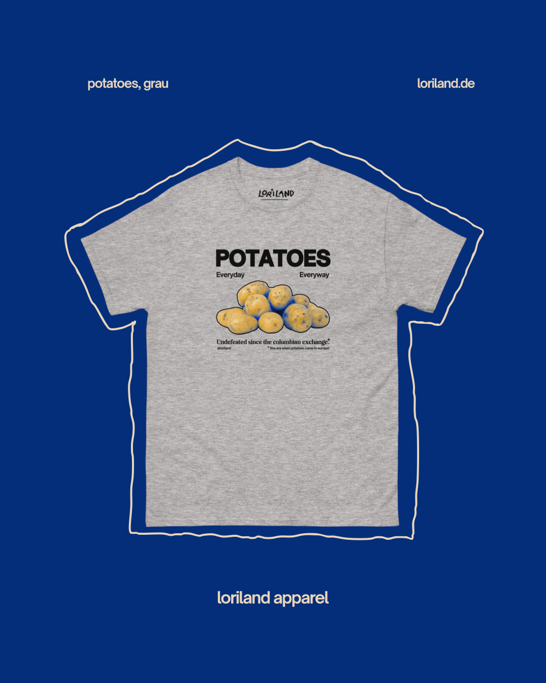 Unisex T-Shirt mit Retro Aufdruck, Potatoes