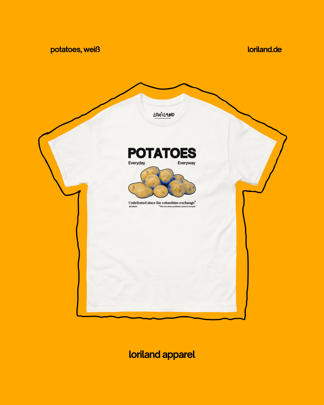 Unisex T-Shirt mit Retro Aufdruck, Potatoes