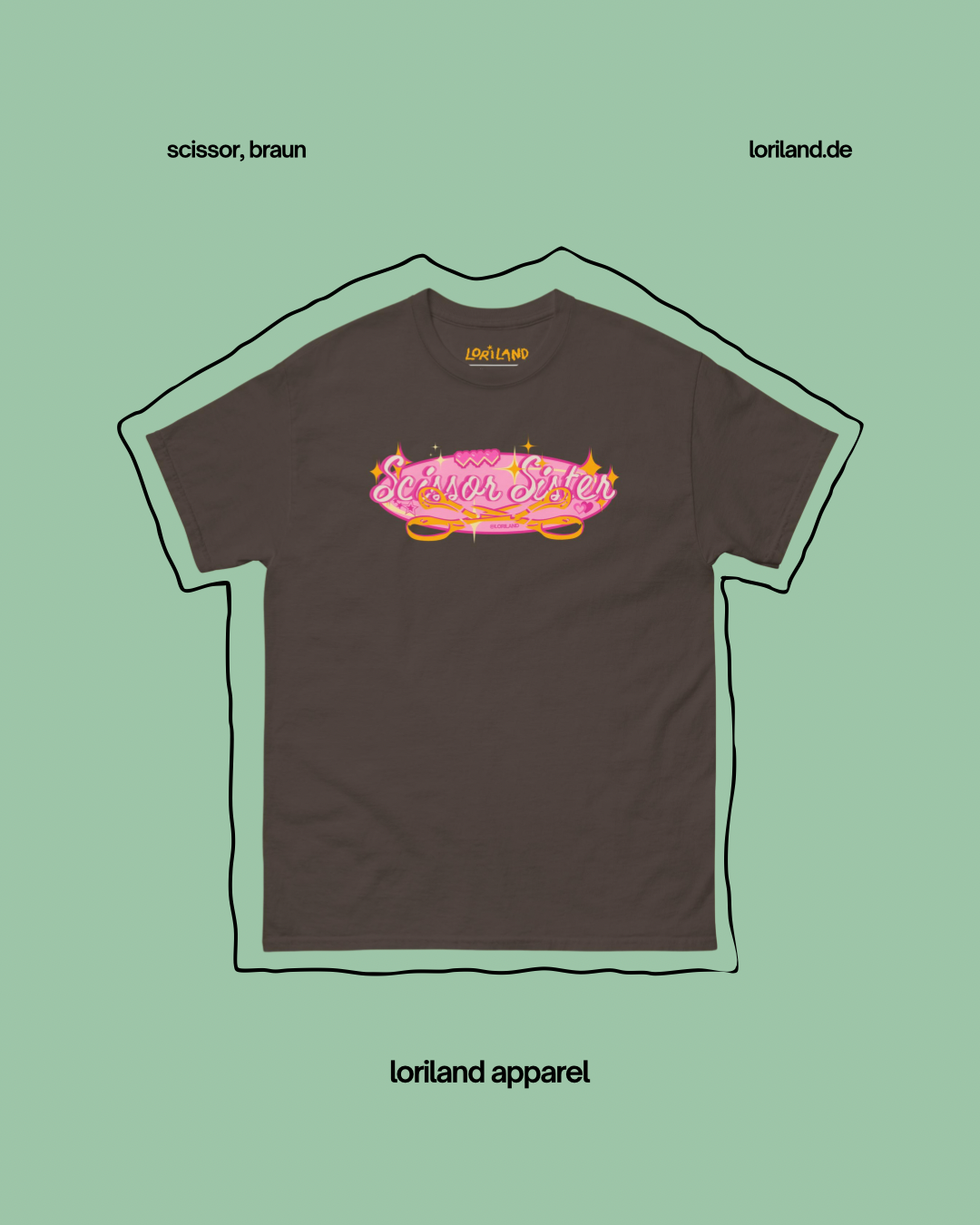 Unisex T-Shirt mit Retro Aufdruck, Scissor Sister Pink