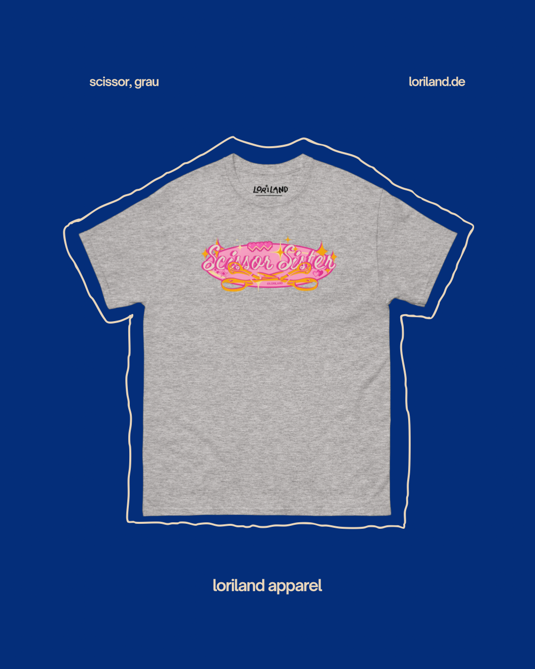 Unisex T-Shirt mit Retro Aufdruck, Scissor Sister Pink