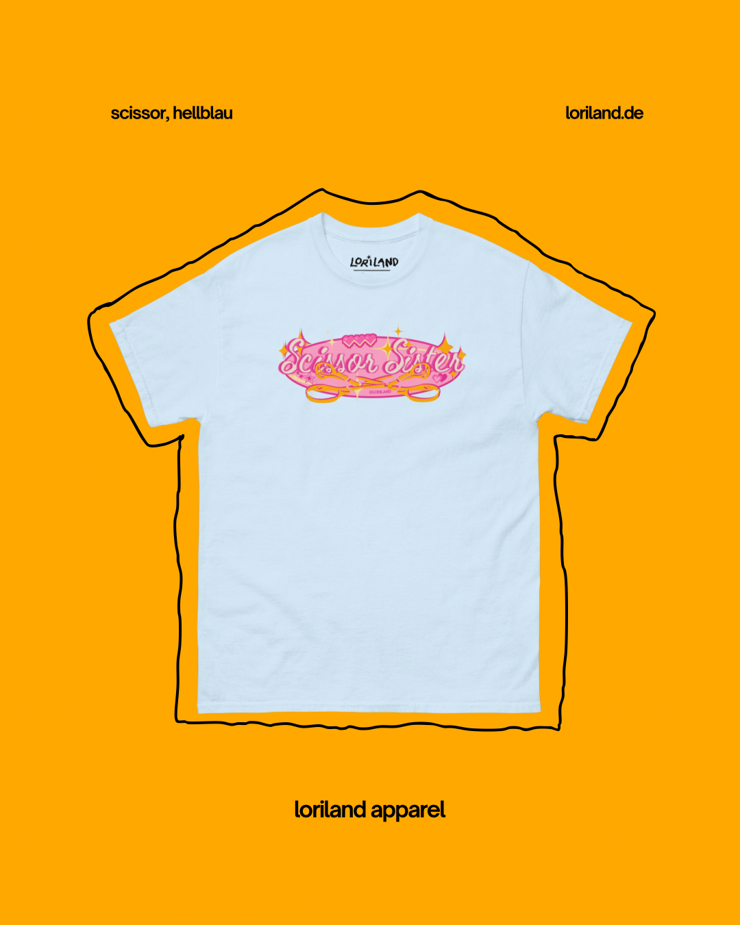 Unisex T-Shirt mit Retro Aufdruck, Scissor Sister Pink