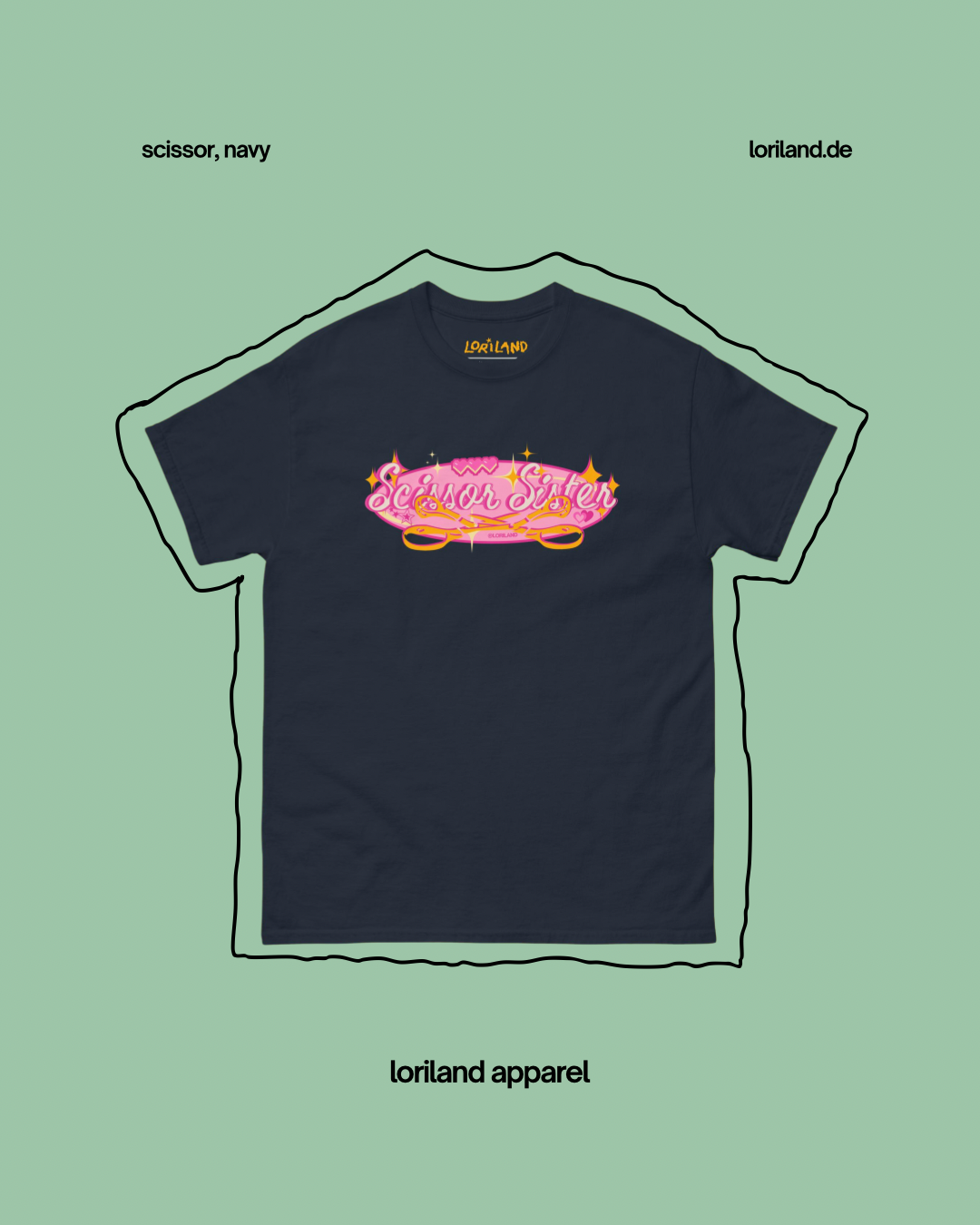 Unisex T-Shirt mit Retro Aufdruck, Scissor Sister Pink