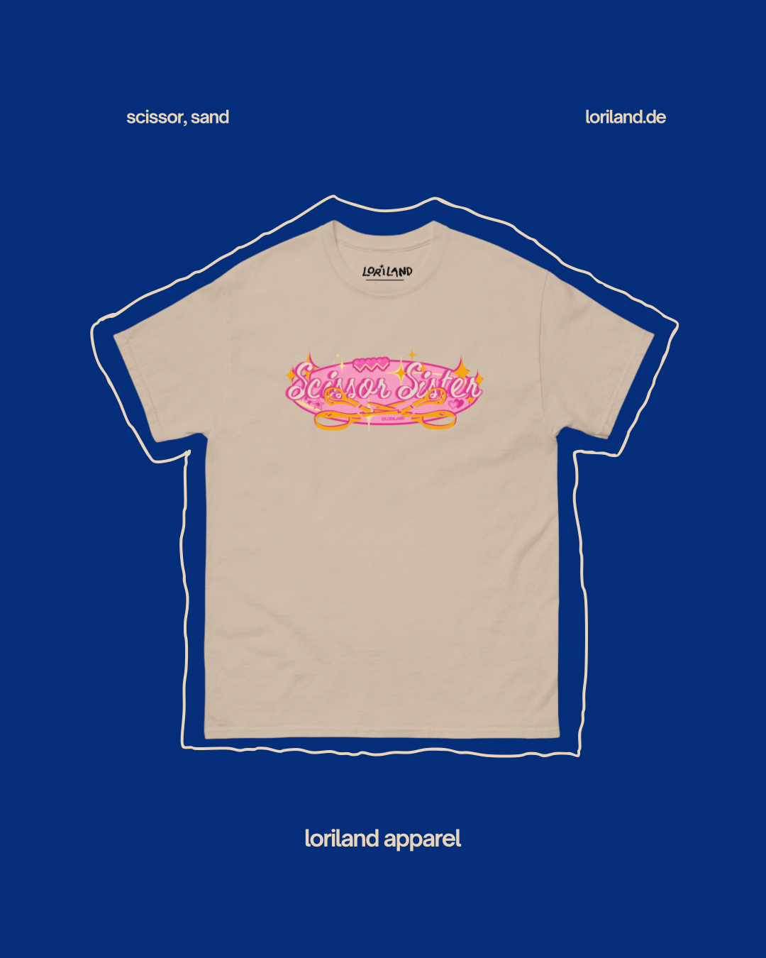 Unisex T-Shirt mit Retro Aufdruck, Scissor Sister Pink