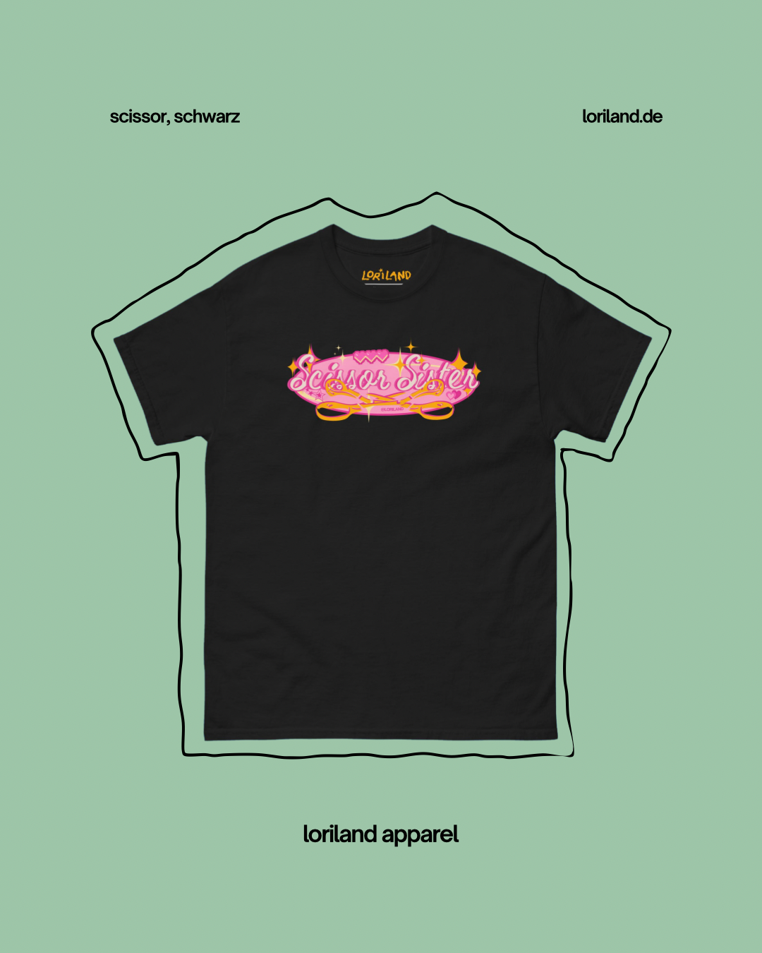 Unisex T-Shirt mit Retro Aufdruck, Scissor Sister Pink