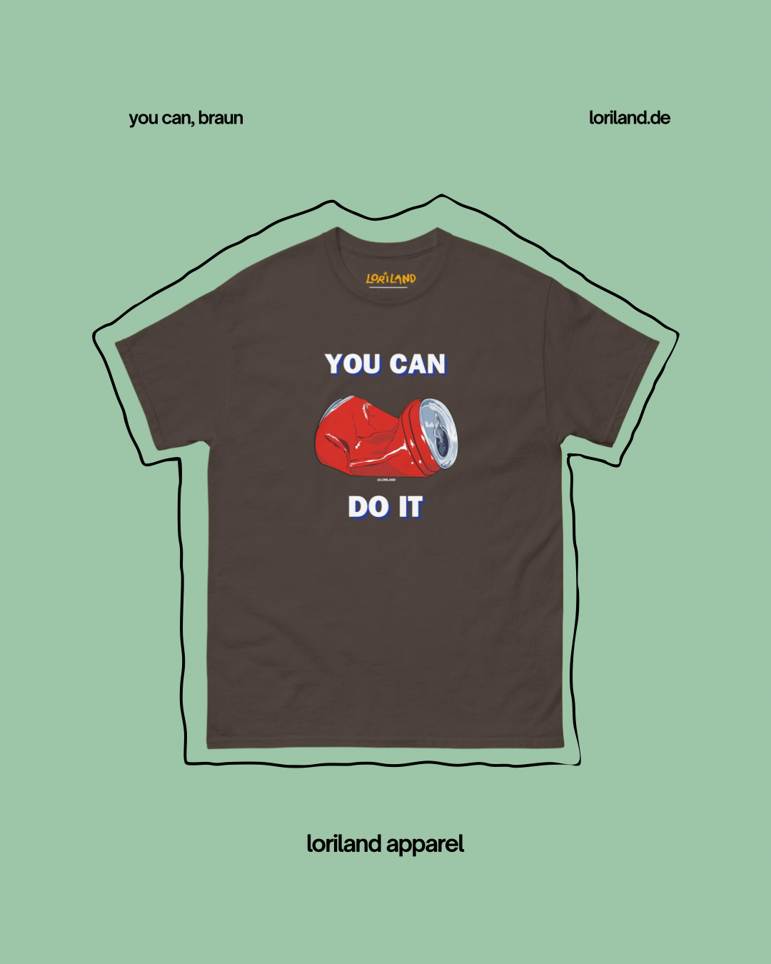 Unisex T-Shirt mit Retro Aufdruck, You Can Do It