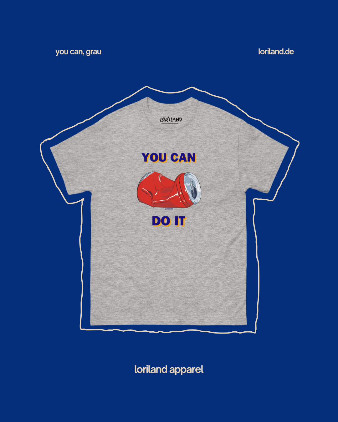 Unisex T-Shirt mit Retro Aufdruck, You Can Do It