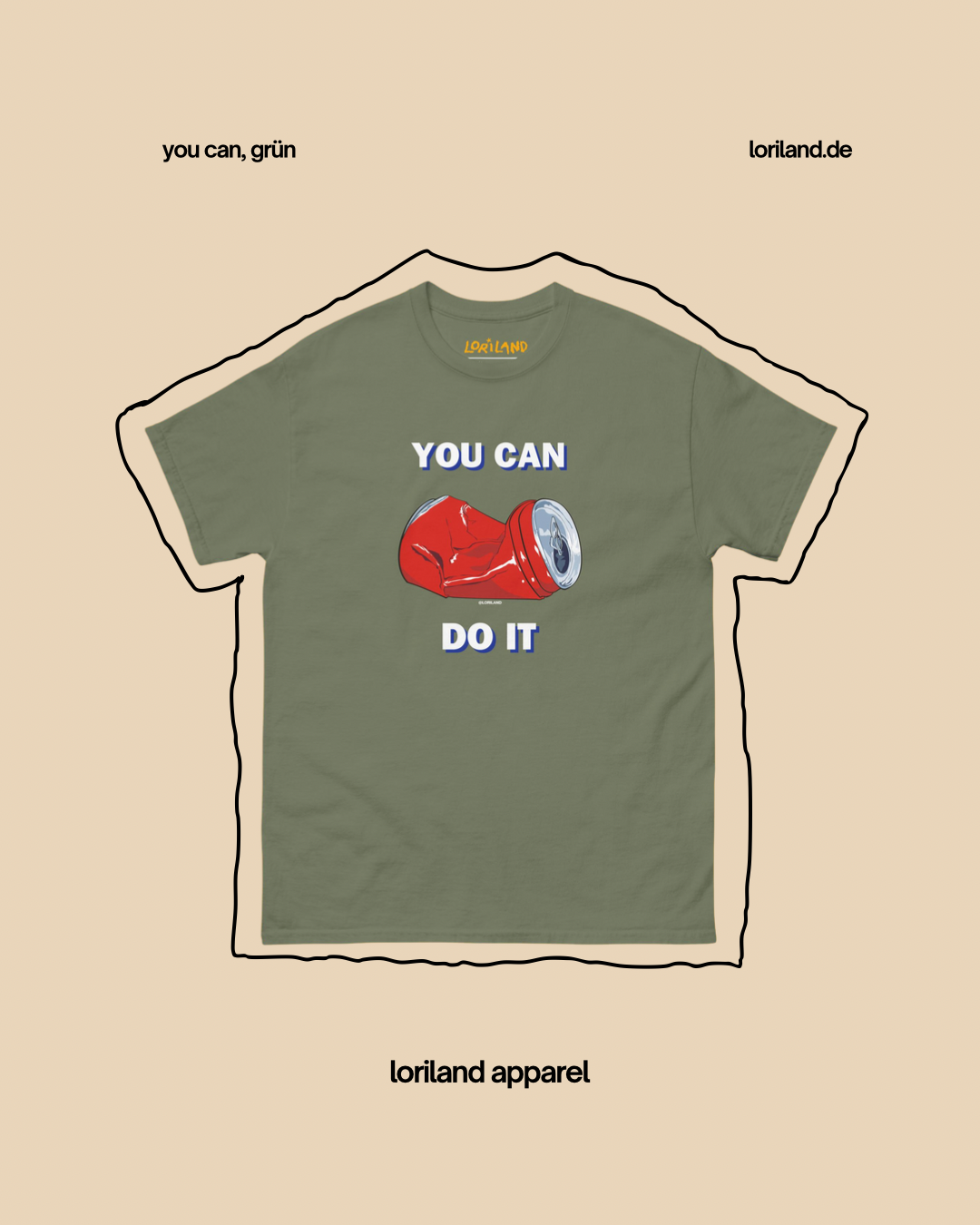 Unisex T-Shirt mit Retro Aufdruck, You Can Do It
