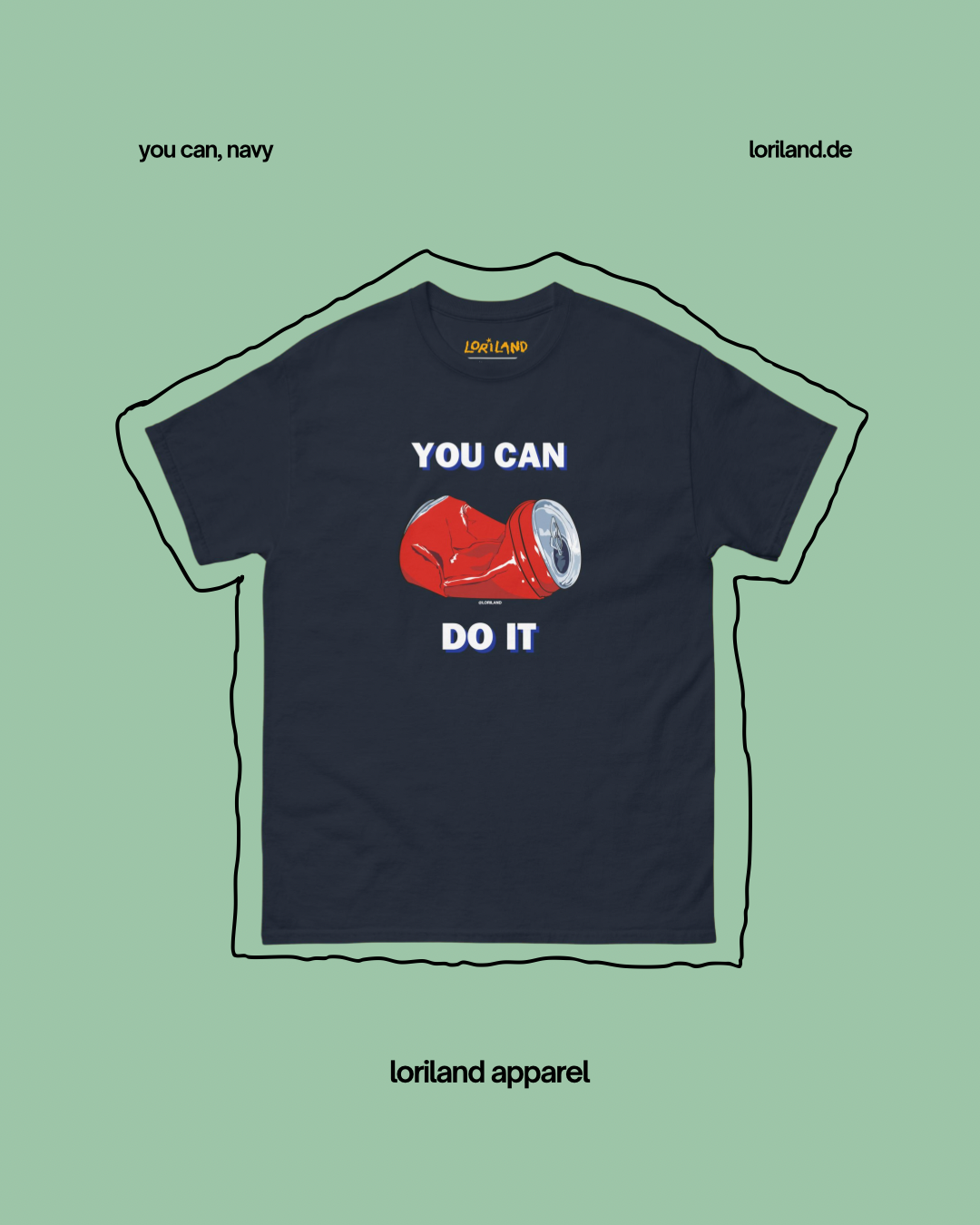 Unisex T-Shirt mit Retro Aufdruck, You Can Do It