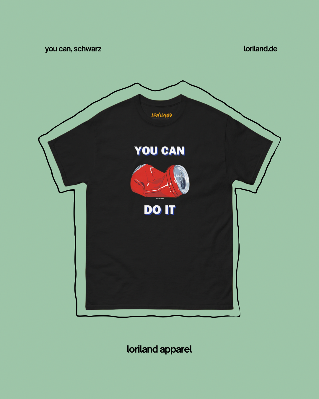 Unisex T-Shirt mit Retro Aufdruck, You Can Do It