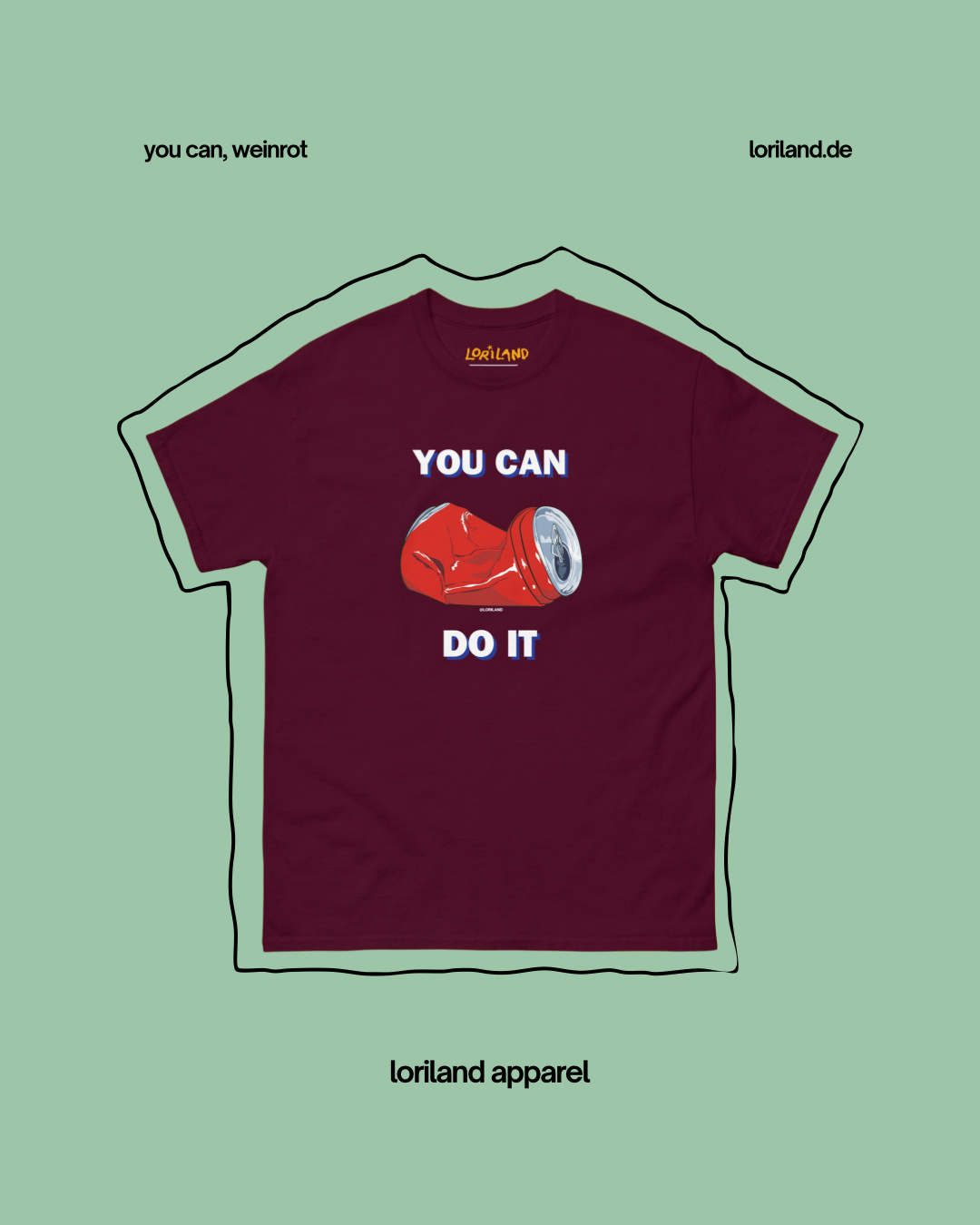 Unisex T-Shirt mit Retro Aufdruck, You Can Do It