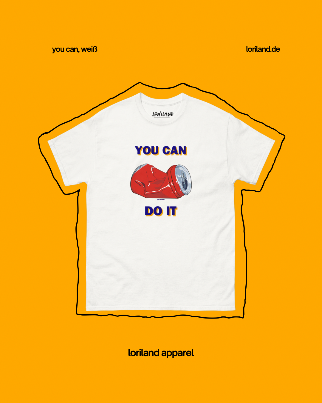 Unisex T-Shirt mit Retro Aufdruck, You Can Do It
